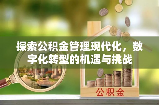 鄂州探索公积金管理现代化，数字化转型的机遇与挑战