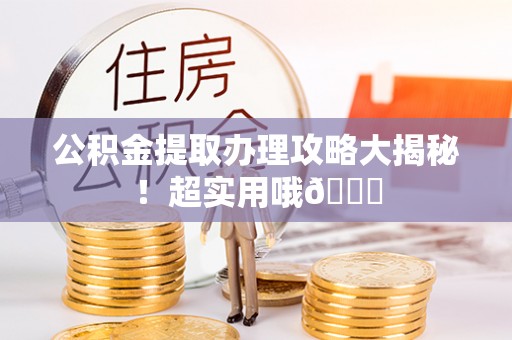 鄂州公积金提取办理攻略大揭秘！超实用哦😉
